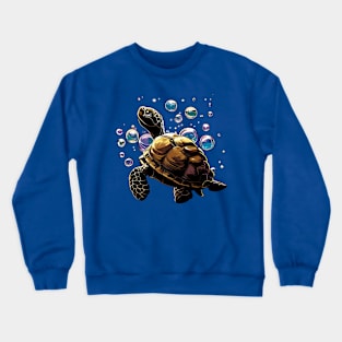 Sea turtle, eat my bubbles Crewneck Sweatshirt